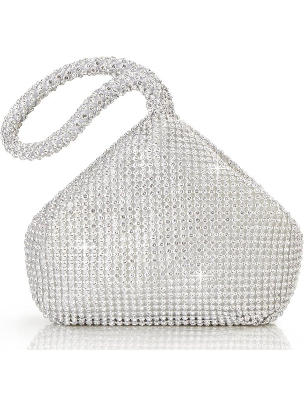Sparkly Rhinestone Clutch Bag | Triangle Glitter Evening Purse for Parties